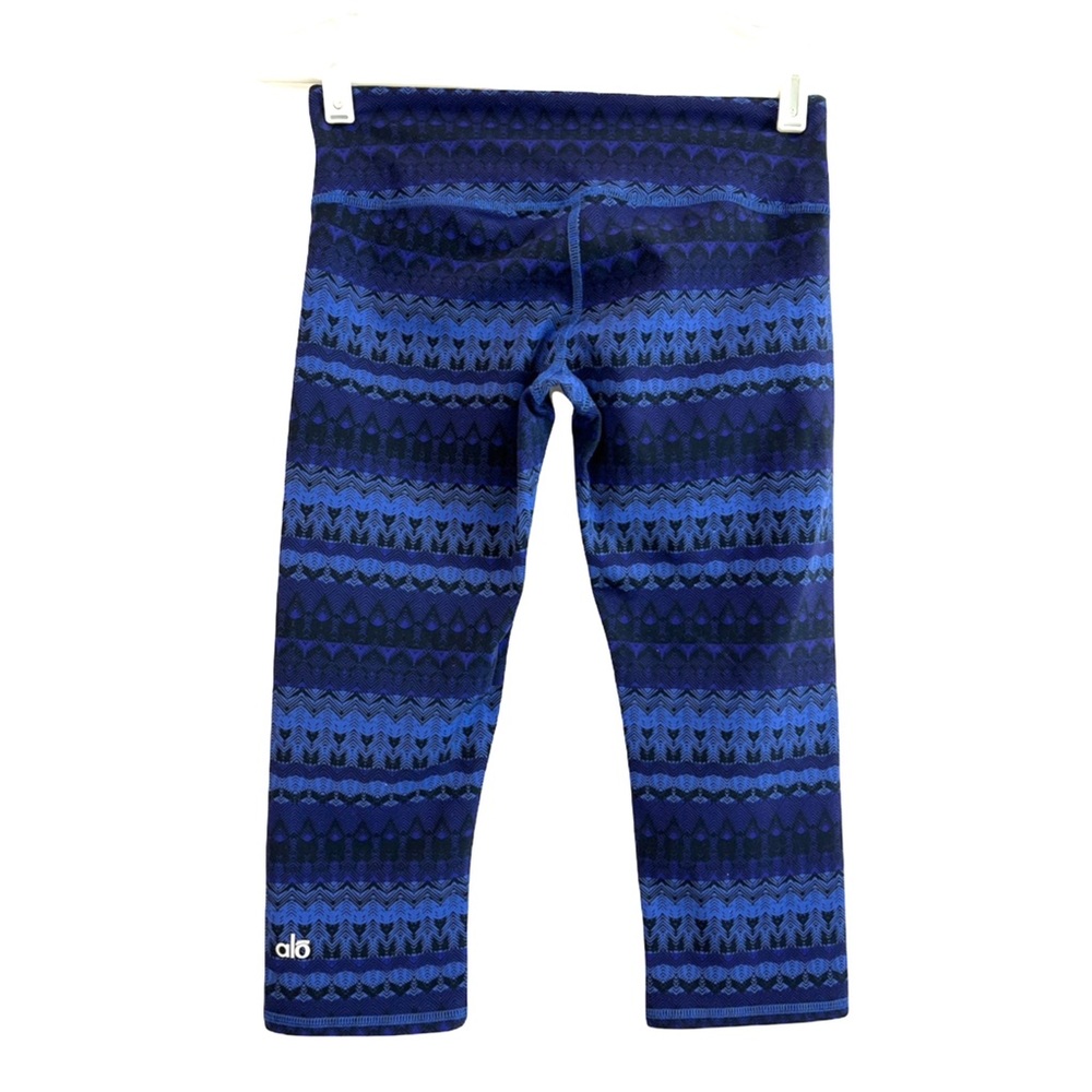 Alo Yoga Airbrush Blue Capri Leggings Size S - Picture 3 of 8